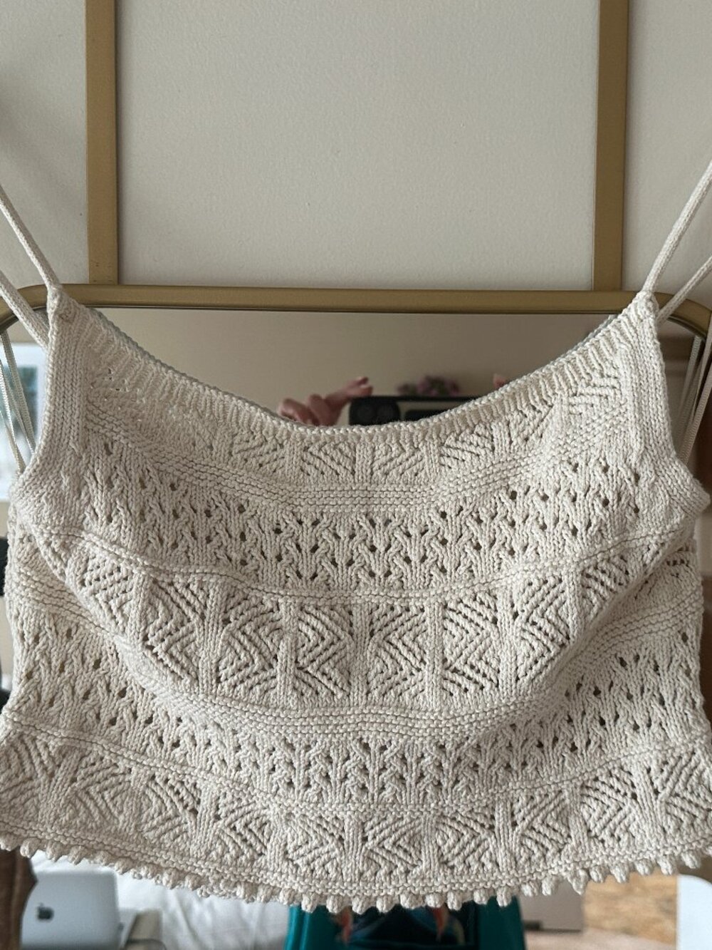 Zara Crochet Crop Top Spaghetti Strap Size M